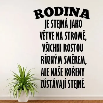 Samolepící dekorace Rodina je jako strom - vinylová samolepka na zeď 80x55cm