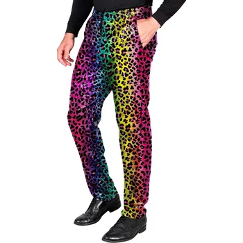 Karnevalový kostým Pánské disco kalhoty, leopard - S