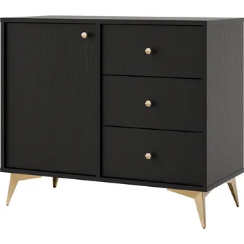 Komoda TOKYO 1 c | komoda 814 | 83,6 cm | černá grafit/zlatá