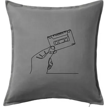 Polštář MC kazeta jedním tahem - Polštář 50x50 - 50x50 - Pouze potah ( Tmavě šedý melír )