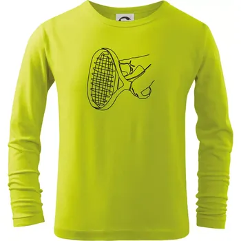 Chlapecké oblečení Tenisová raketa jednim tahem - Triko dětské Long Sleeve - 122 cm/6 let ( Limetková )