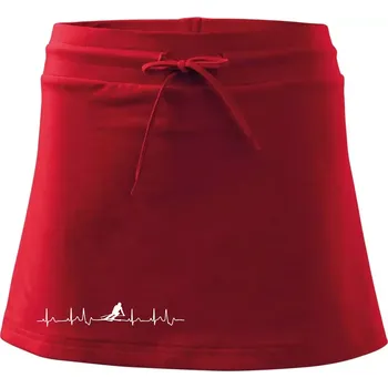 Dámská sukně Lyžař EKG - Sportovní sukně - two in one - XS ( Červená )