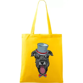 Knírač v klobouku - Taška bavlněná - 42 x 38 cm ( Žlutá )