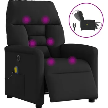 Křeslo Elektrické masážní polohovací křeslo černé textil Černý3303024