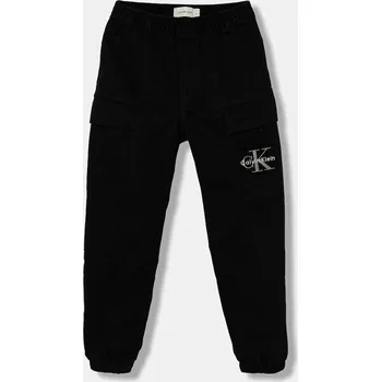 Chlapecké kalhoty Dětské kalhoty Calvin Klein Jeans IB0IB02597.9BYA černá 99X, vel. 128