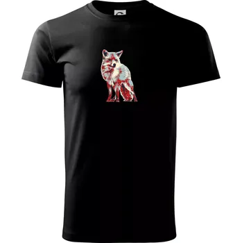 Liška vintage - Triko extra velké (5-8XL) - 8XL ( Černá )
