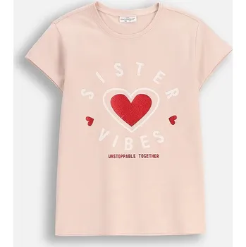 Dívčí tričko Dětské tričko Coccodrillo béžová barva, EVERYDAY GIRL A ZC5143217VGA 80X, vel. 128