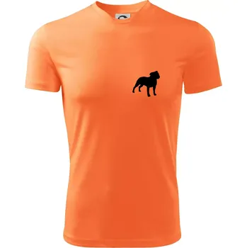 Chlapecké tričko Americký stafordširský teriér Na prsu - Dětské triko sportovní (dresovina) - 122 cm/6 let ( Neon mandarine )