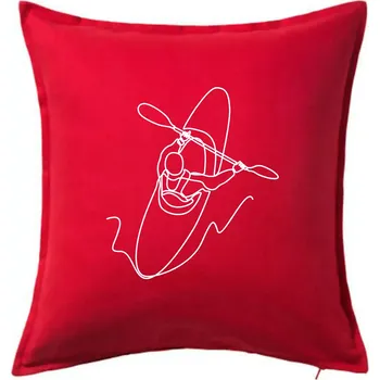 Polštář Kajak ze shora jedním tahem - Polštář 50x50 - 50x50 - Pouze potah ( Červená )