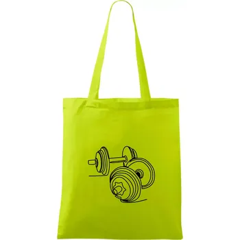 Dvě činky jedním tahem - Taška bavlněná - 42 x 38 cm ( Limetková )