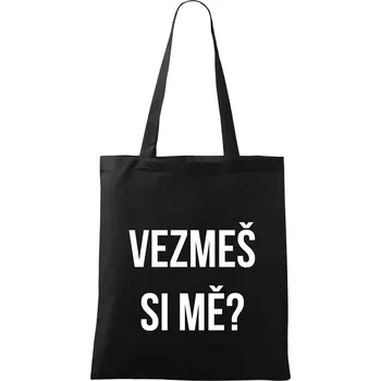 Nákupní taška Zásnuby - Taška bavlněná - 42 x 38 cm ( Černá )