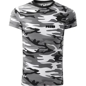 Pánská móda Novinář nápis - Press - Army CAMOUFLAGE - M ( Šedý maskáč )