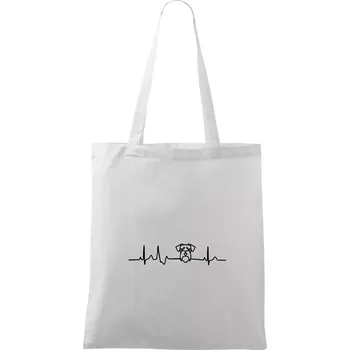 Ekg knírač hlava - Taška bavlněná - 42 x 38 cm ( Bílá )