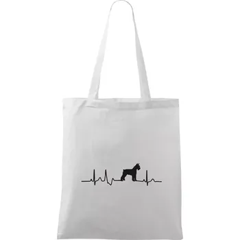 Ekg knírač tělo - Taška bavlněná - 42 x 38 cm ( Bílá )