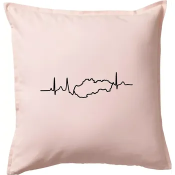 Polštář EKG Slovensko - Polštář 50x50 - 50x50 - Včetně výplně ( Světle růžová )
