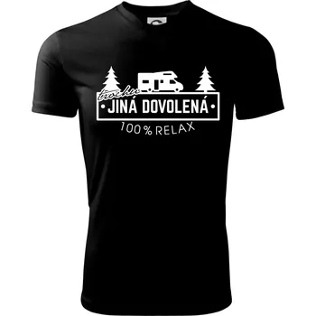 Trochu jiná dovolená obytňák - Dětské triko sportovní (dresovina) - 146 cm/10 let ( Černá )