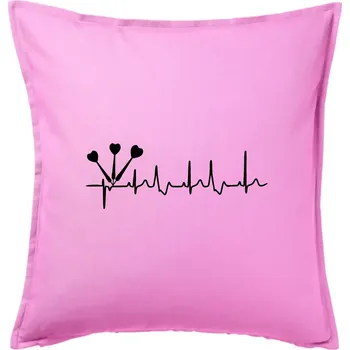 Polštář EKG šipky - Polštář 50x50 - 50x50 - Pouze potah ( Růžová )