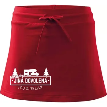 Dámská sukně Trochu jiná dovolená obytňák - Sportovní sukně - two in one - M ( Červená )