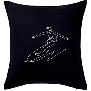 Polštář Surfování jedním tahem - Polštář 50x50 - 50x50 - Pouze potah ( Černá )