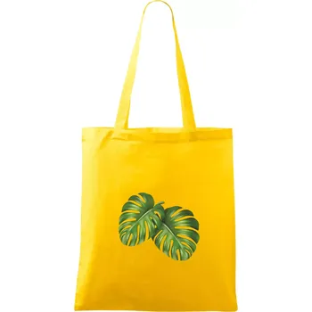 Monstera - dva listy - Taška bavlněná - 42 x 38 cm ( Žlutá )