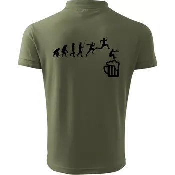 Pánská košile Evoluce pivo skok - Polokošile pánská Pique Polo 203 - 4XL ( Khaki )