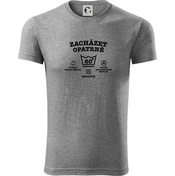 Zacházet opatrně 60 - Viper FIT - Pánské zůžené tričko - 2XL ( Tmavě šedý melír )