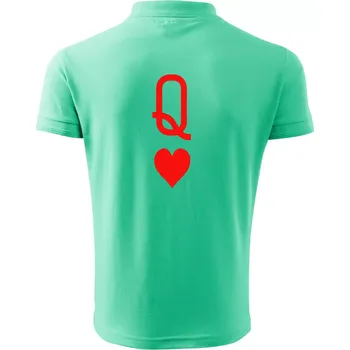 Pánská košile Poker Q love - Polokošile pánská Pique Polo 203 - 5XL ( Mátová )