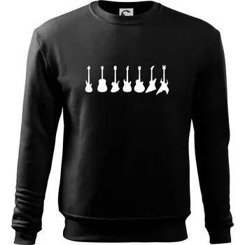 Kytary v řadě - Mikina Essential dětská - 158 cm/12 let ( Černá )