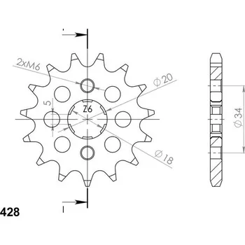 Řetězová sada pro motocykl SUPERSPROX Řetězové kolečko SUPERSPROX CST-264:15 15 zubů, 428
