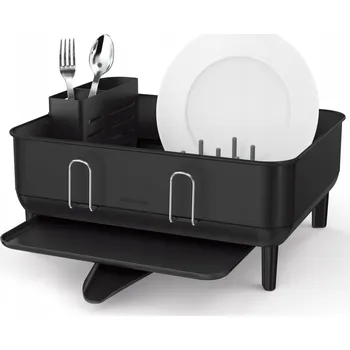 Organizace kuchyně Simplehuman Odkapávač na nádobí z broušené oceli / Matná černá