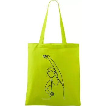 Protahující se žena jedním tahem - Taška bavlněná - 42 x 38 cm ( Limetková )