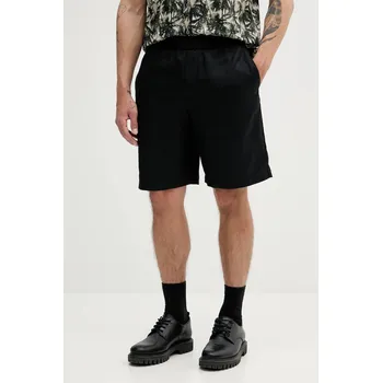 Šortky s příměsí lnu Armani Exchange pánské, černá barva, XM000656 AF13180 XM000656.AF13180 99X, vel. 32