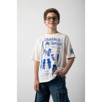 Dětské bavlněné tričko Coccodrillo ZC5143201LBW béžová 01X, vel. 134