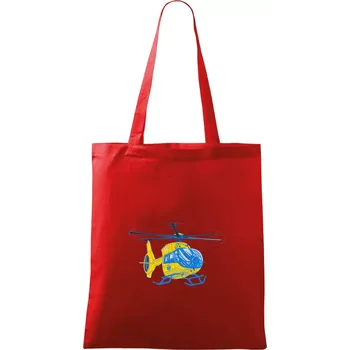 Vrtulník rescue - Taška bavlněná - 42 x 38 cm ( Červená )