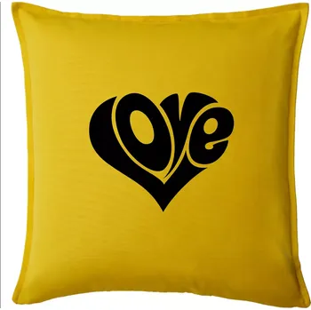 Polštář Love nápis jednoduchý - Polštář 50x50 - 50x50 - Pouze potah ( Žlutá )