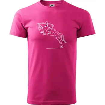 Jízda na koni jedním tahem - Klasické pánské triko vyšší gramáže - S ( Purpurová )