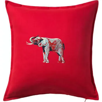 Polštář Slon vintage - Polštář 50x50 - 50x50 - Pouze potah ( Červená )