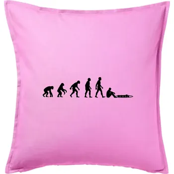 Polštář Evoluce mašinky - Polštář 50x50 - 50x50 - Pouze potah ( Růžová )