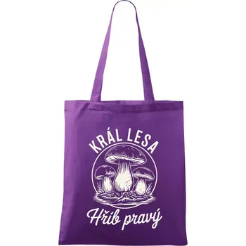 Nákupní taška Král lesa hřib pravý - Taška bavlněná - 42 x 38 cm ( Fialová )