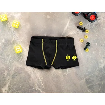 Boxerky e.s. Boxerky cotton stretch, 2 ks v balení, dětská velikost 122/128 černá/acidově žlutá Strauss