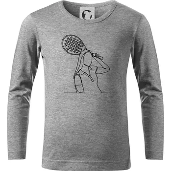 Chlapecké tričko Tenistka jednim tahem - Triko dětské Long Sleeve - 122 cm/6 let ( Tmavě šedý melír )