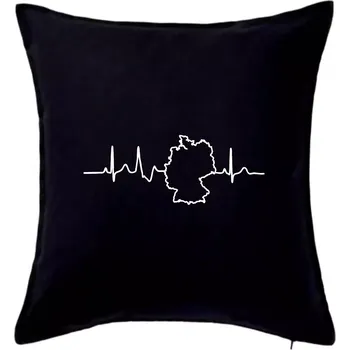 Polštář EKG Německo - Polštář 50x50 - 50x50 - Pouze potah ( Černá )