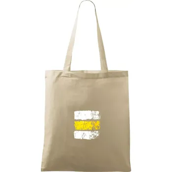 Turistická značka - žlutá - Taška bavlněná - 42 x 38 cm ( Naturální )