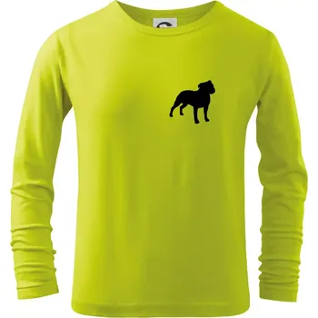 Chlapecké oblečení Americký stafordširský teriér Na prsu - Triko dětské Long Sleeve - 104-110cm / 3-4 roky ( Limetková )