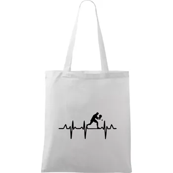 Nákupní taška EKG stolní tenista stojící - Taška bavlněná - 42 x 38 cm ( Bílá )