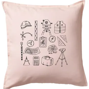 Polštář Geodet vybavení - Polštář 50x50 - 50x50 - Pouze potah ( Světle růžová )