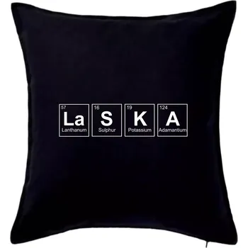 Polštář Láska - periodická tabulka - Polštář 50x50 - 50x50 - Pouze potah ( Černá )