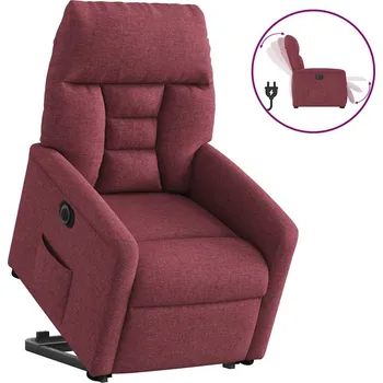 Křeslo Elektrické zvedací polohovací křeslo vínové textil Červená3303055
