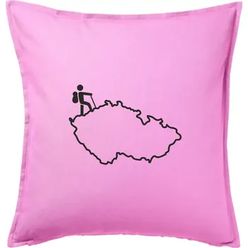 Polštář Český turista - Polštář 50x50 - 50x50 - Pouze potah ( Růžová )