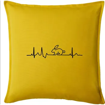 Polštář EKG králík - Polštář 50x50 - 50x50 - Pouze potah ( Žlutá )